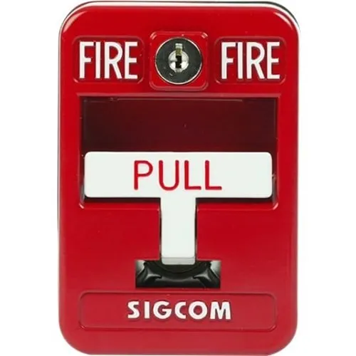 SigCom SG-42SK1-SC SG-42 Series Pull Station, Dual Action, for Fire Alarm, SPST, NO, Red (Replaces SG-32SK)