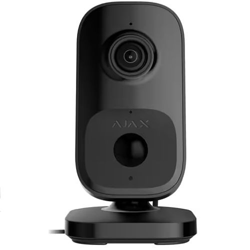 AJAX 118862.303.BL3 IndoorCam Indoor Wi-Fi Security Camera with PIR Motion Detector and Built-in AI, Black
