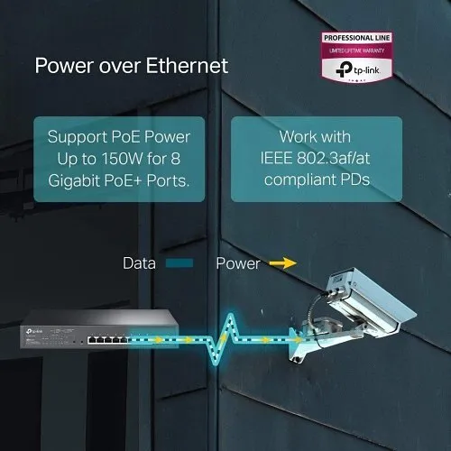 TP-Link TL-SG2210MP Jetstream 10-Port Gigabit Smart Switch With 8-Port PoE+