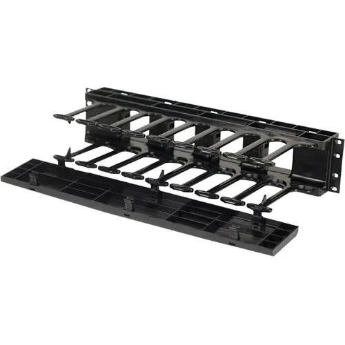 Ortronics SHMC2RU Horizontal Cable Manager, Single Sided, 2-Rack Unit, Black