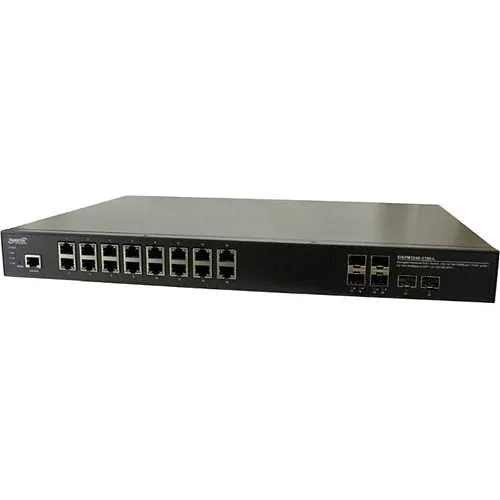 Lantronix SISPM1040-3166-L-NA Managed Hardened Gigabit Ethernet PoE+ Rack Mountable Switch, (16) 10/100/1000Base-T PoE+ Ports (4) 100/1000Base-X SFP Slots (2) 1G/10GBase-X SFP+