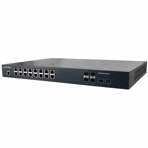 Lantronix SISPM1040-3166-L3-EU Layer 3 Managed Hardened POE+ Network Switch with 16-Ports, Supporting 10/10
