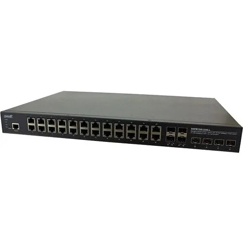 Lantronix SISPM1040-3248-L Managed Hardened Gigabit Ethernet PoE+ Rack Mountable Switch, 24-10/100/1000Base-T PoE+ Ports, 4-100/1000Base-X SFP Slots and 1G/10GBase-X SFP+