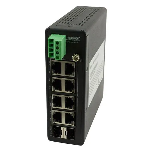 Lantronix SISTP1040-382-LRT 8-Port Unmanaged Hardened Gigabit Ethernet PoE+ Switch