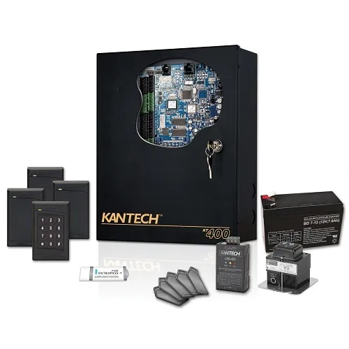 Kantech SK-CE-4-SCSG KT-4 Starter Kit with Security Software, Controller, 4-Reader, Converter, Transformer and Battery
