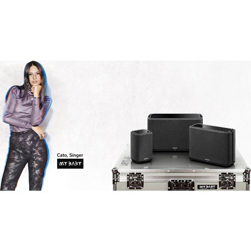 Denon Home 150 Compact Smart Speaker with Dynamic 1" Tweeter, .5" Mid-Bass Driver and HEOS Built-In, Black