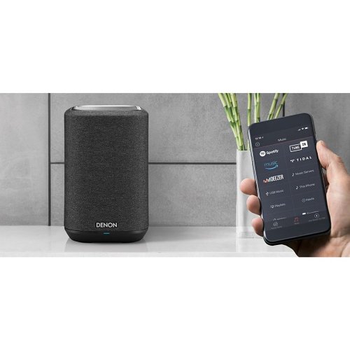 Denon Home 150 Compact Smart Speaker with Dynamic 1" Tweeter, .5" Mid-Bass Driver and HEOS Built-In, Black