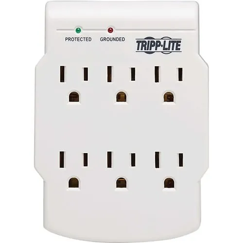 Tripp Lite SK6-0 Low-Profile Surge Protector with Diagnostic LED, 540 Joules, 6-Outlet