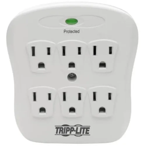 Tripp Lite SK6-0 Low-Profile Surge Protector with Diagnostic LED, 540 Joules, 6-Outlet