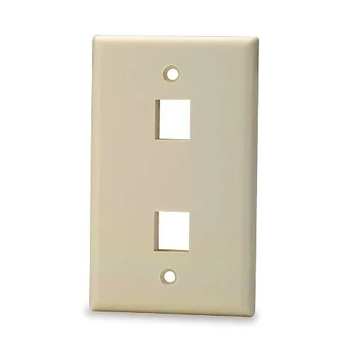 Signamax SKF-2-DI 2-Port Single-Gang Keystone Faceplate, Dark Ivory