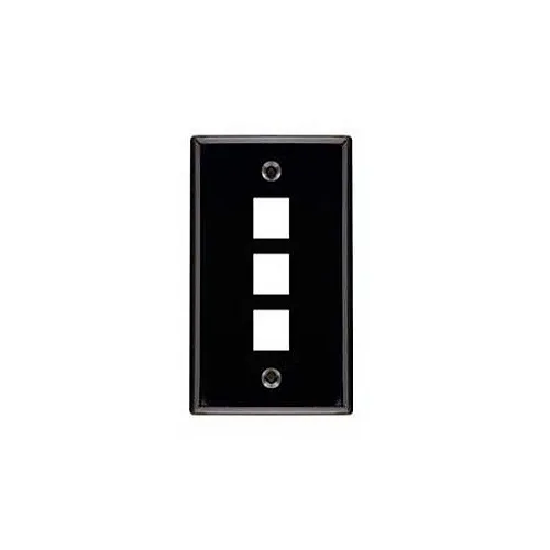 Signamax SKF-3-BK 3-Port Single Gang Keystone Faceplate, Black