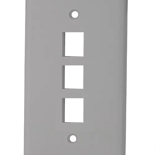 Signamax SKF-3-GY 3-Port Single Gang Keystone Faceplate, Gray