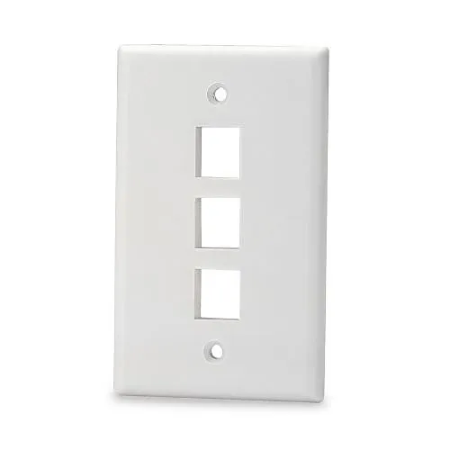 Signamax SKF-3-WH 3-Port Single-Gang Keystone Faceplate, White