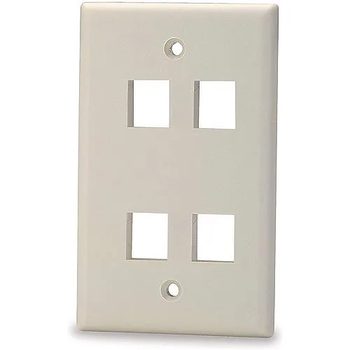 Signamax SKF-4-WH 4-Port Single-Gang Keystone Faceplate, White