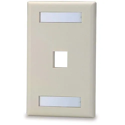 Signamax SKFL-1-WH 1-Port Single-Gang Keystone Faceplate with Labeling Windows, White