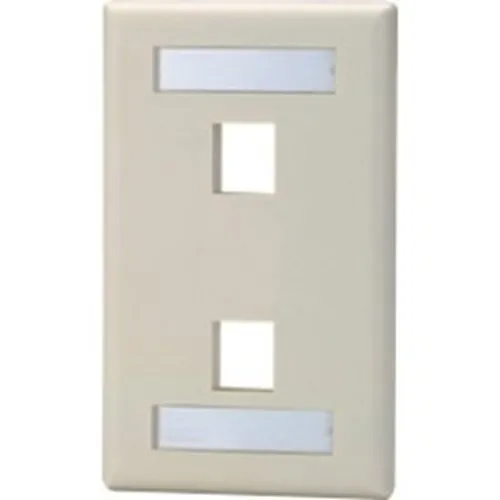 Signamax SKFL-2-DI 2-Port Single-Gang Keystone Faceplate with Labeling Windows, White