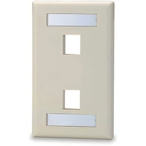 Signamax SKFL-2-WH 2-Port Single-Gang Keystone Faceplate with Labeling Windows, White