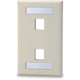 Signamax SKFL-2 2-Port Single-Gang Keystone Faceplate with Labeling Windows, White