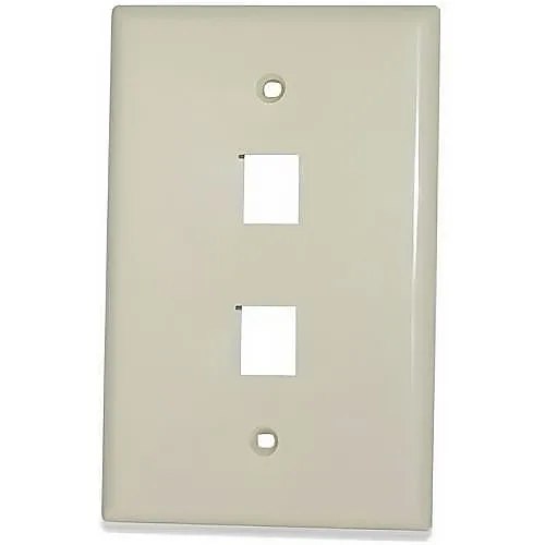 Signamax SKFM-2 Wall Plate, 2-Port 1-Gang Oversized Keystone Faceplate