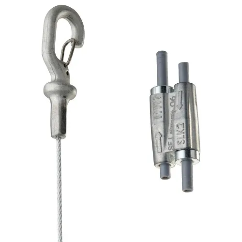 nVent CADDY SLK2L2 Tool-Free 2mm Wire Rope Hanger Kit with Hook End-Fitting, 6.6' Long, 100lb
