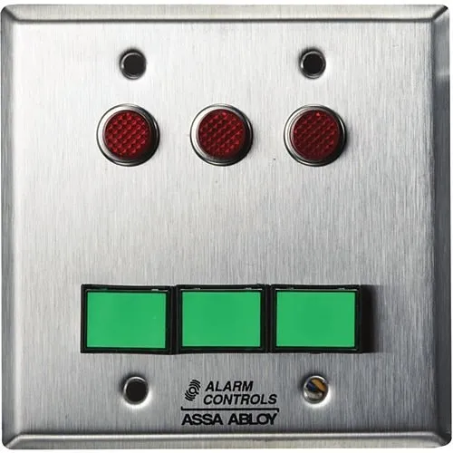 Alarm Controls SLP-3L Three DPDT Latching Momentary Switch Monitoring Control Station