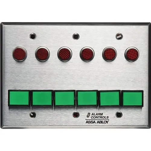 Alarm Controls SLP-6L 3G SS 6EA DSW-4 Illuminated Green 12V