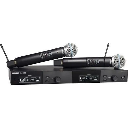 Shure SLXD24D/B58-G58 Dual Wireless System with 2 SLXD2/B58 Handheld Transmitters
