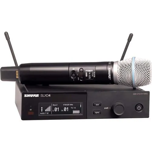 Shure SLXD2/B87A=-G58 Beta 87A Handheld Transmitter Interchangeable Microphone Capsule, Frequency Band Version G58