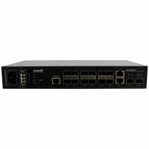 Lantronix SM12DP2XA-LA Managed Fiber Switch with 12-Ports, Supporting 100/1000 SFP2-P, Network Switch