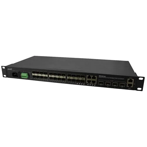 Lantronix SM24DP4XA Managed Gigabit Ethernet Fiber Switch (20) 100/1000Base-X SFP Slots