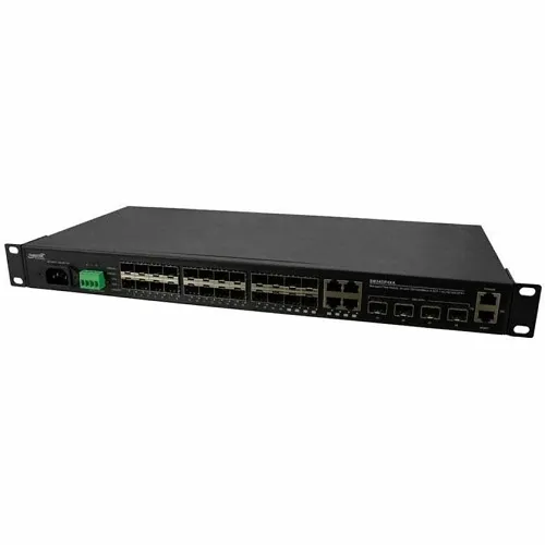Lantronix SM24DP4XA-SA Managed Fiber Aggregation Switch, 20-Port 100/10