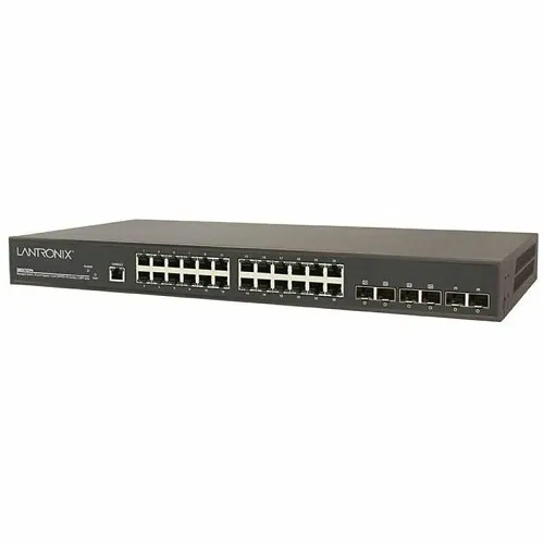 Lantronix SM24T6DPA-BR Managed Layer 2 Ethernet Switch, 20-Port Gigabit + 4 SFP/RJ-45 Combo Ports + 2-SFP Slots, Brazil Power Cord