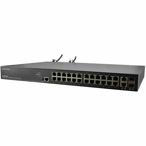Lantronix SM24TBT2DPB-2XPS-JP Managed POE++ Network Switch with 24-Port, Supporting 10/100/1000BASE-T
