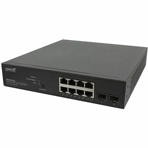 Lantronix SM8TAT2SA-AR Smart Managed Gigabit Ethernet PoE+ Switch, 8-Port Gigabit PoE+