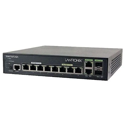 Lantronix SM8TBT2SA-NA Managed Network Switch with 8-Port 10/100/1000BASE-T
