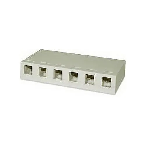 Signamax SMKL-1-DI 6-Port Surface Mount Box, Dark Ivory
