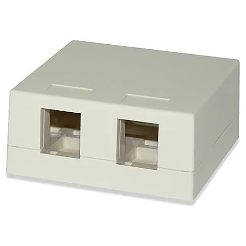 Signamax SMKL-2 Surface Mounting Box, 2-Port Surface Mount Box Light, Ivory