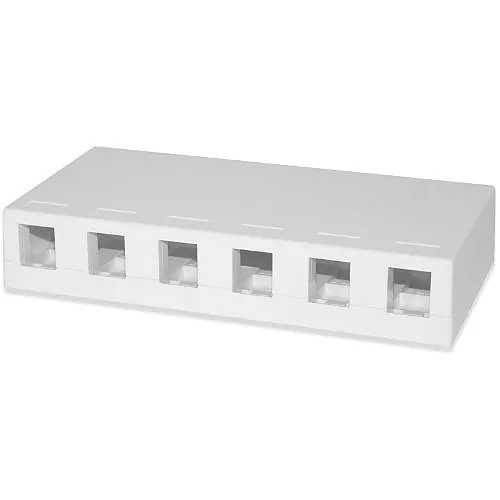 Signamax SMKL-6-WH 6-Port Surface Mount Multimedia Box, White