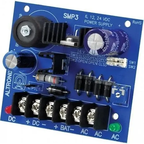 Altronix SMP3ULB 6/12/24VDC 2.5A Power Supply Charger Board for Various Applications