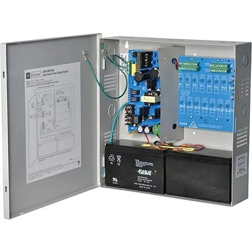Altronix SMP7PMP16CB Power Supply Charger, 16 PTC Outputs, 12/24VDC at 6A, 115VAC, Supervision, BC300 Enclosure