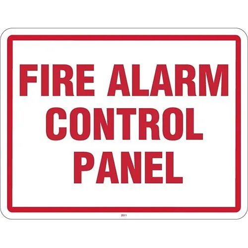 Maxwell SN-FIRE2 Fire Alarm Control Panel Sign, 11"x 8.5", Red and White