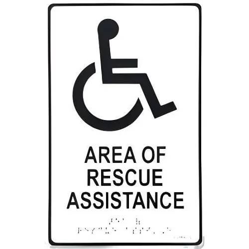 Alpha SN-P48SL Photolum Rescue Sign with Double-Stick Tape, Braille