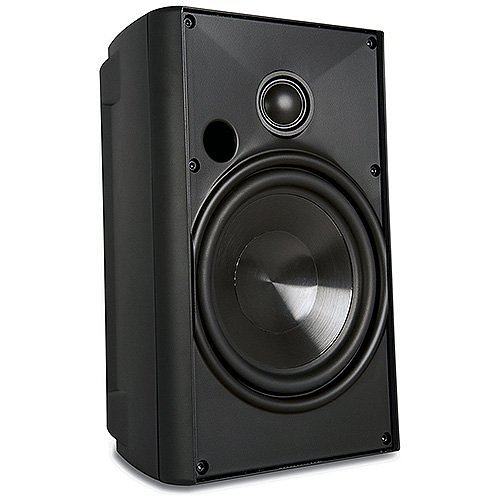 Proficient AW650BLK Outdoor Speaker with 6.5" Polypropylene Woofer and 1" Pivoting Supernil Tweeter, Pair, Black