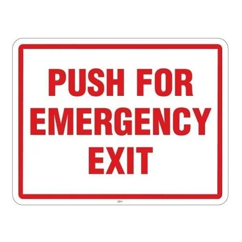 Maxwell SN132 Push for Emergency Exit Indication Sign