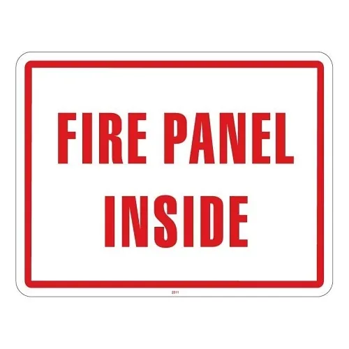 Maxwell SN-FIRE Fire Panel Sign, 11 x 8.5, Red Text, White