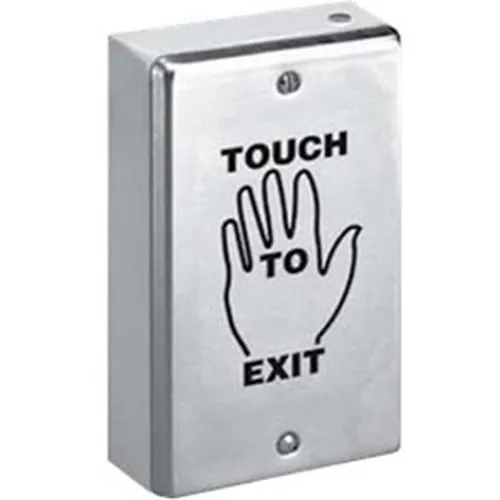 Securitron SP-1L Indoor Wall Mount Touch Sense Push Plate, "Touch to Exit" Label