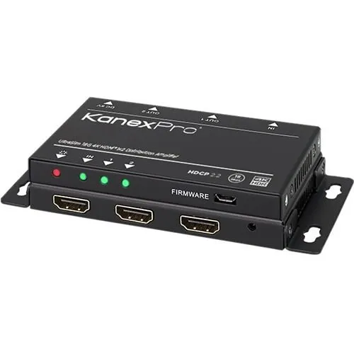 Kanex SP-1X2SL18G Ultraslim 4K HDMI 1x2 Splitter with 4:4:4 Color Space and 18G, Single Splitter, HDCP 2.2 Compliant, Black