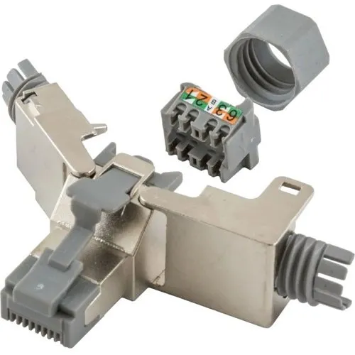 Hubbell SP6A CAT6A Plug with Cobra-Lock Termination, Silver