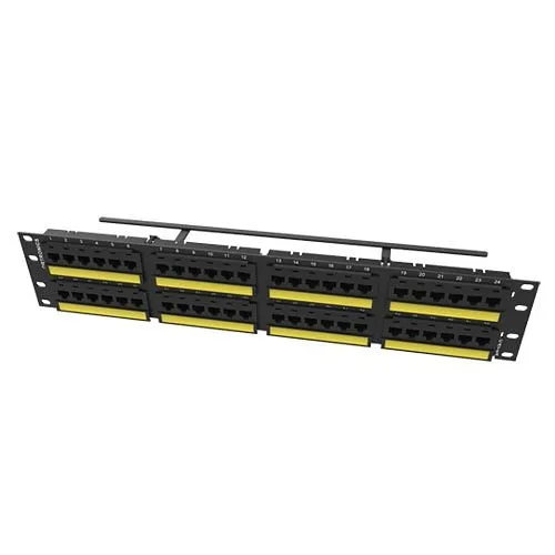 Ortronics SP6AU48 48-Port TechChoice Flat Patch Panel, 2RU, Black