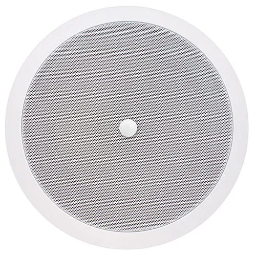 Speco SPG86TC 8" 70/25V Modern Grille In-Ceiling Speaker with Volume Control Knob, Off-White